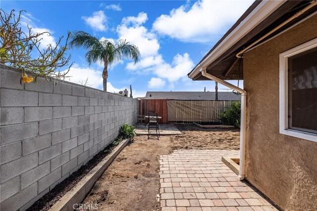 view of yard with a patio area