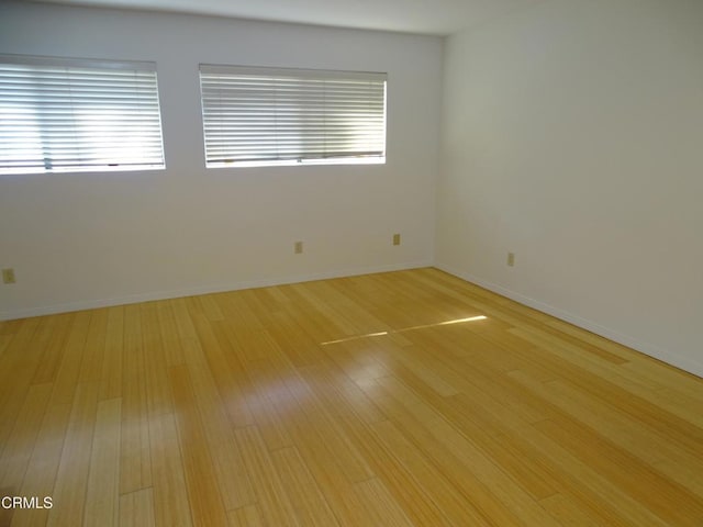 spare room featuring wood-type flooring