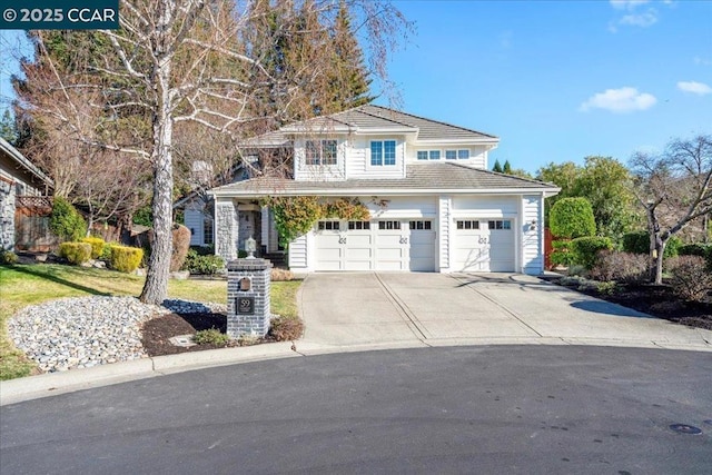 front of property featuring a garage