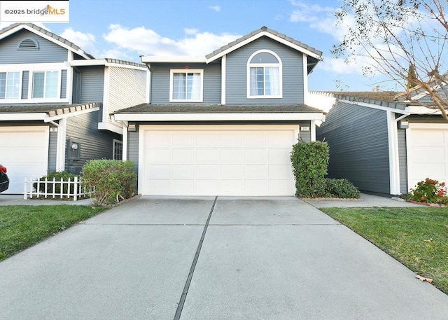 view of property featuring a garage