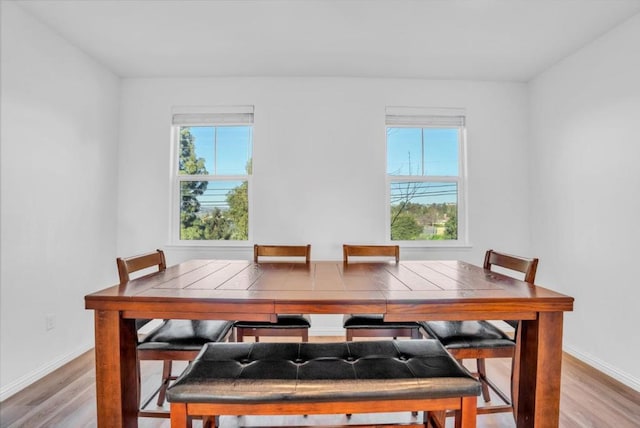 dining area featuring hardwood / wood-style flooring and a wealth of natural light