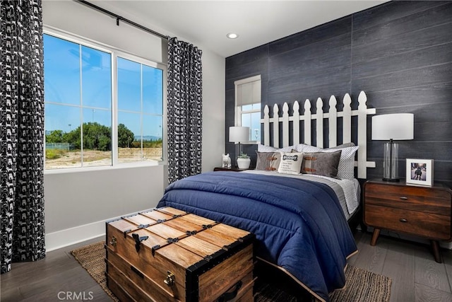 bedroom with wood-type flooring