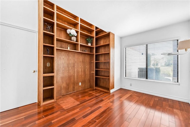 interior space with dark hardwood / wood-style flooring