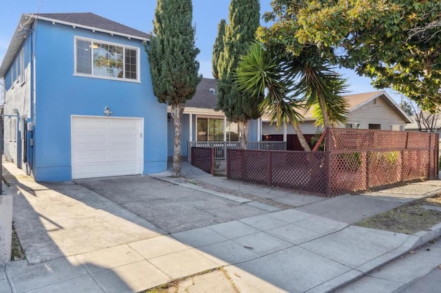 view of front of house with a garage