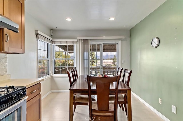 view of dining area