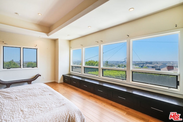 bedroom featuring light wood-type flooring