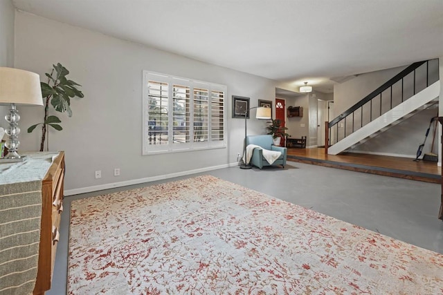 entrance foyer featuring concrete floors