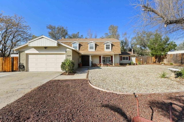 view of front of house with a garage