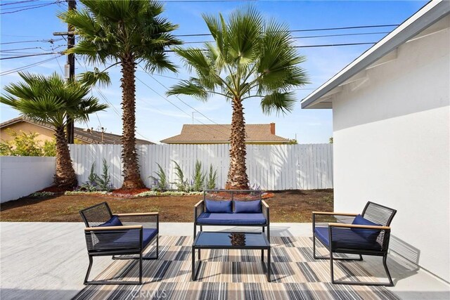 view of patio / terrace featuring an outdoor living space