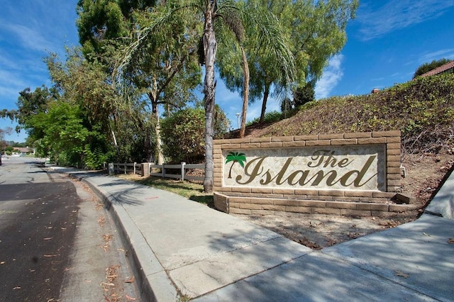 view of community sign