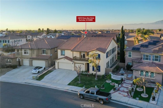 drone / aerial view with a residential view