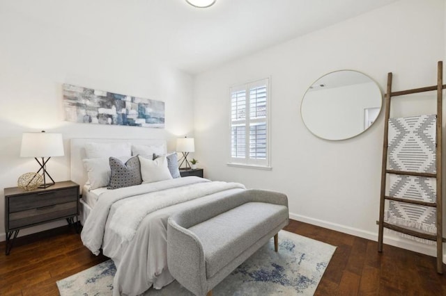 bedroom featuring dark hardwood / wood-style floors