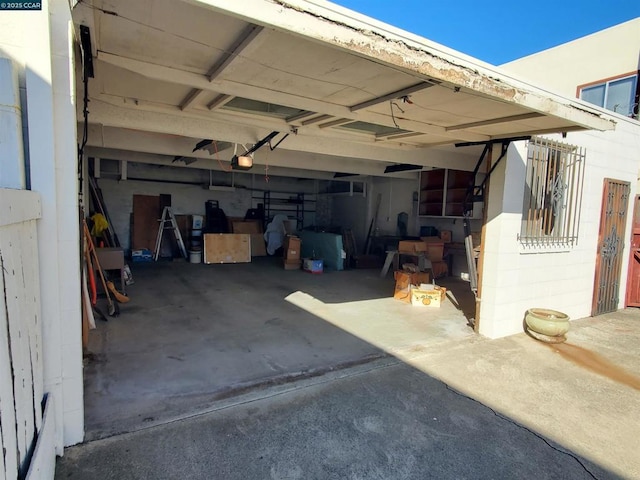 garage featuring a garage door opener