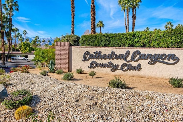 view of community sign