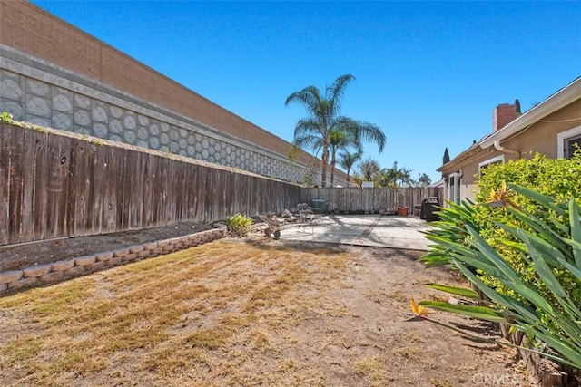 view of yard with a patio area