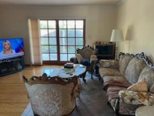 living room featuring hardwood / wood-style flooring