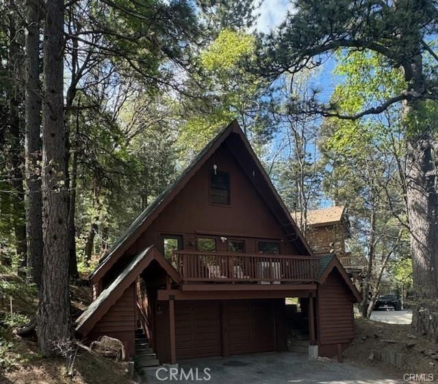 view of front of house with a deck