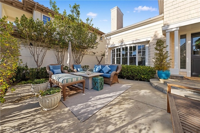 view of patio with outdoor lounge area