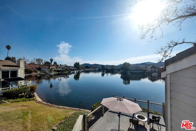 property view of water featuring a mountain view