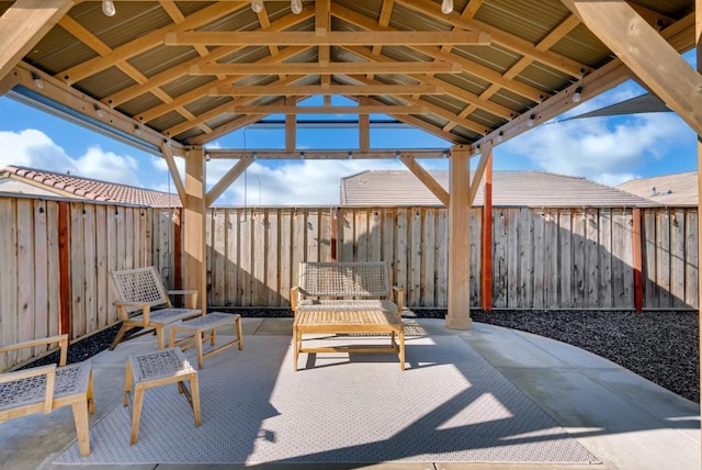 view of patio with a gazebo