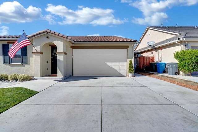 view of front facade with a garage