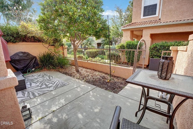 view of patio featuring area for grilling