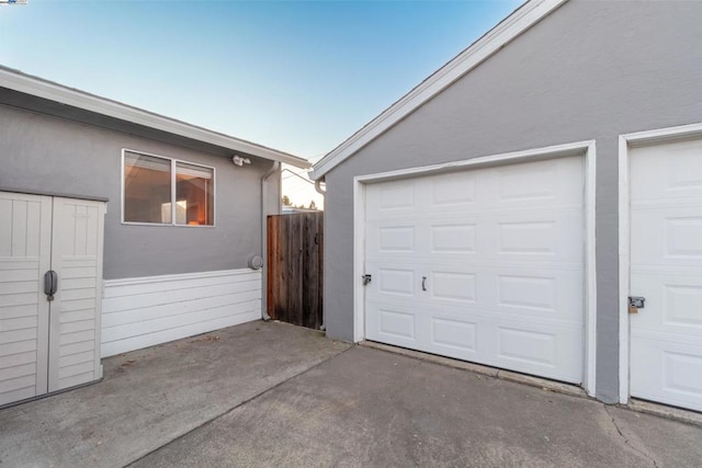 view of garage