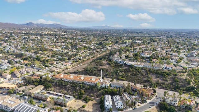 bird's eye view with a mountain view