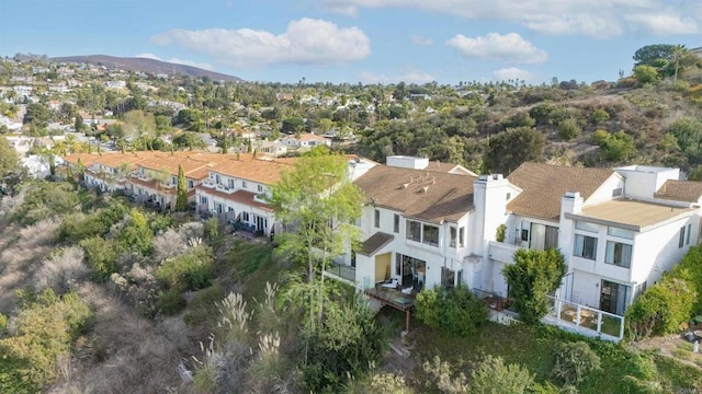 bird's eye view featuring a mountain view