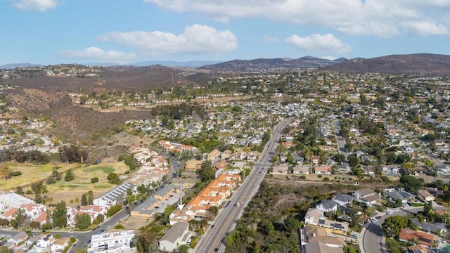 aerial view featuring a mountain view