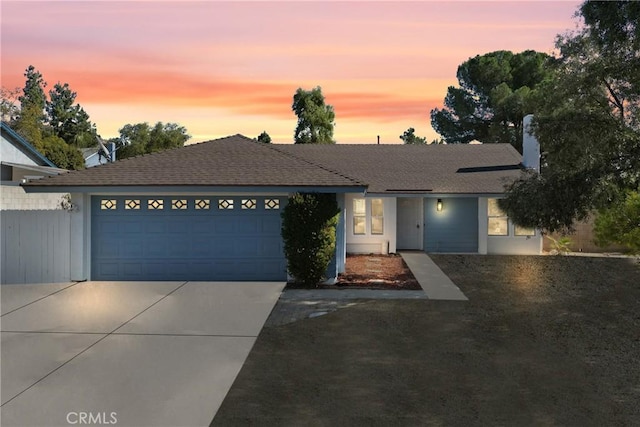 view of front facade with a garage