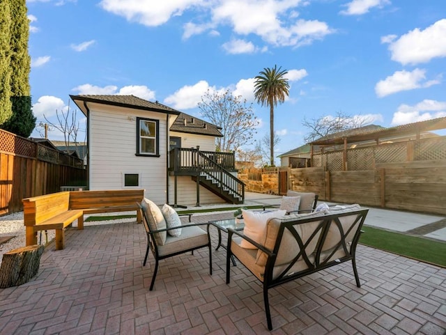 view of patio / terrace with an outdoor hangout area