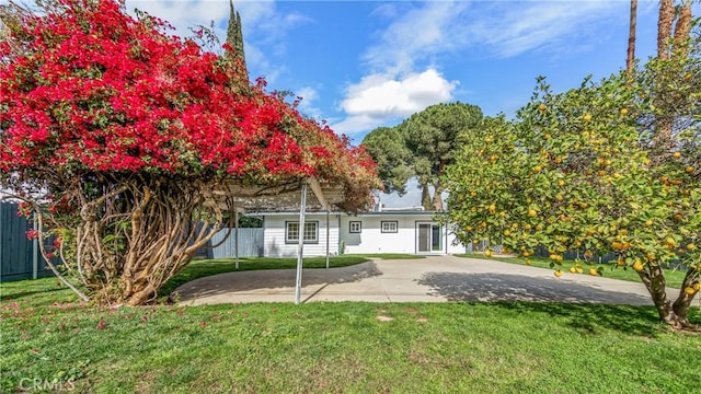 view of front of house with a front yard