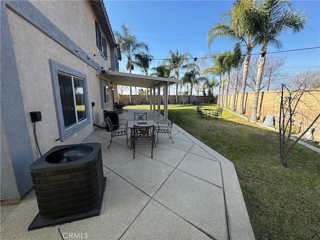 view of patio / terrace featuring central AC