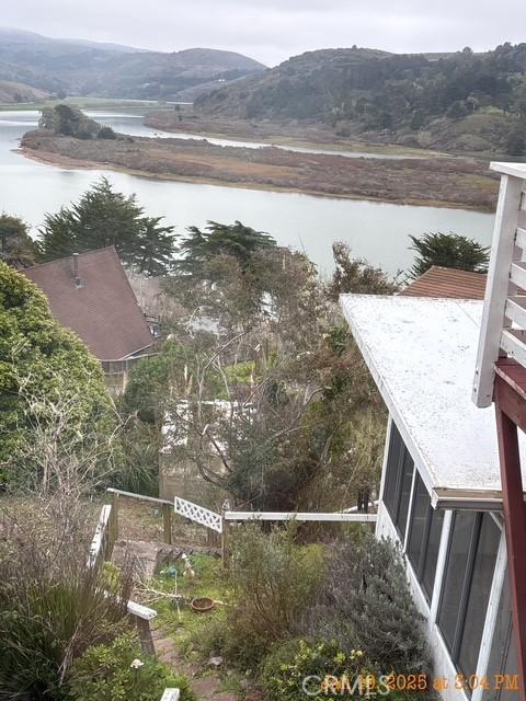 property view of water featuring a mountain view