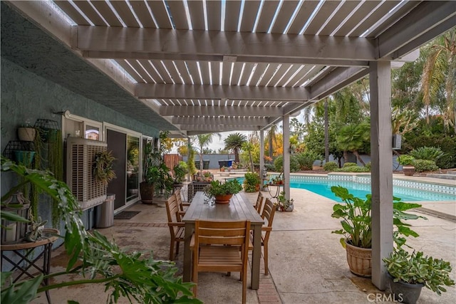 view of patio with a pergola