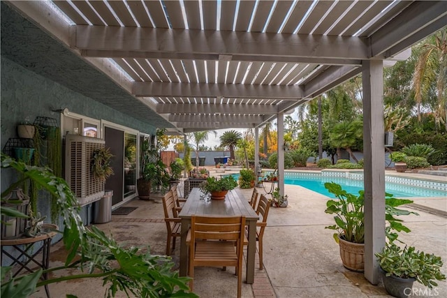 view of patio featuring a pergola