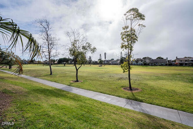 view of property's community featuring a yard