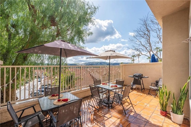 view of patio / terrace featuring outdoor dining area and area for grilling