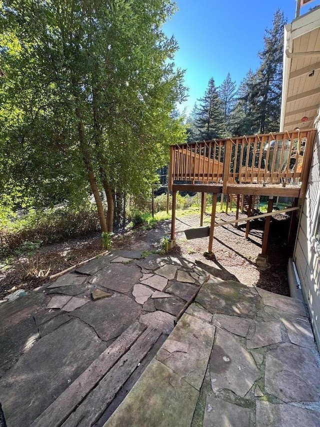 view of patio featuring a deck