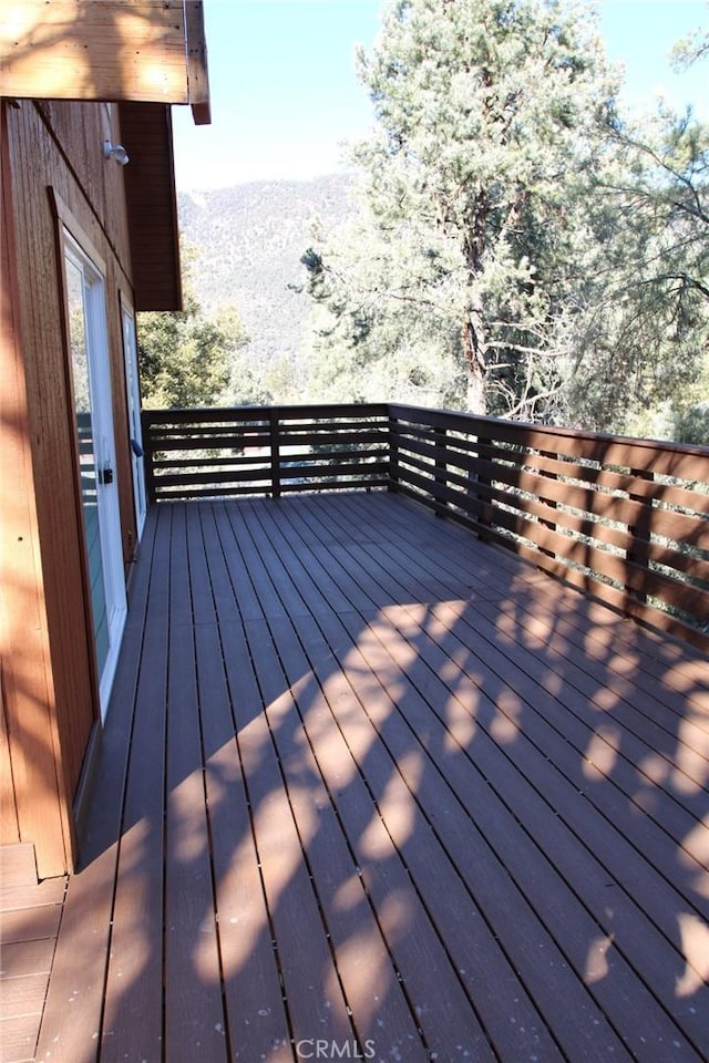 deck with a mountain view