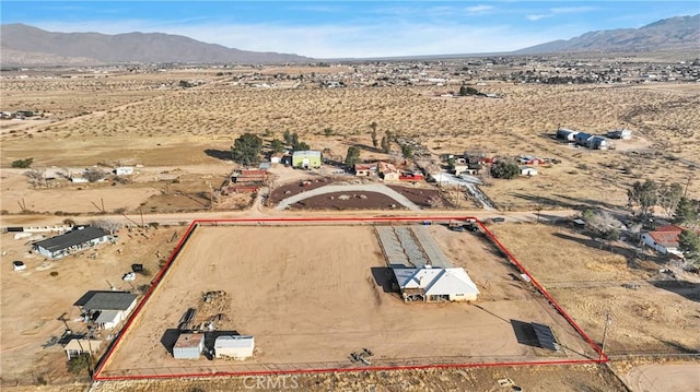 aerial view with a mountain view