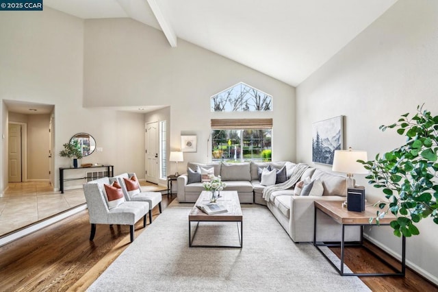 living room with lofted ceiling and light hardwood / wood-style floors