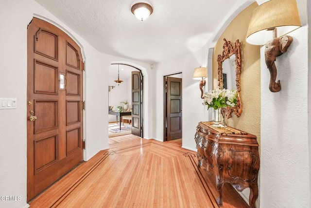 foyer with light hardwood / wood-style flooring