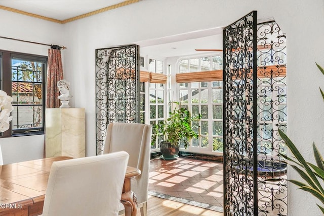 dining room with hardwood / wood-style floors