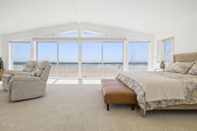 3757 Ocean Dr, Oxnard, CA 93035 - bedroom with a water view and carpet flooring