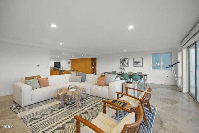 3757 Ocean Dr, Oxnard, CA 93035 - living room with recessed lighting and baseboards