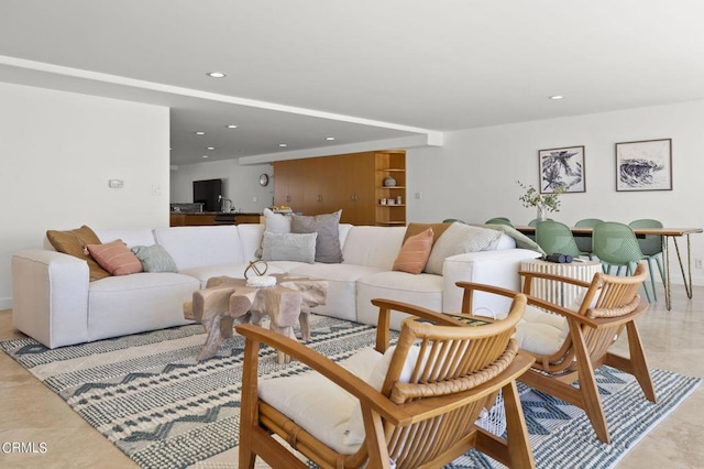 3757 Ocean Dr, Oxnard, CA 93035 - living area featuring recessed lighting and baseboards
