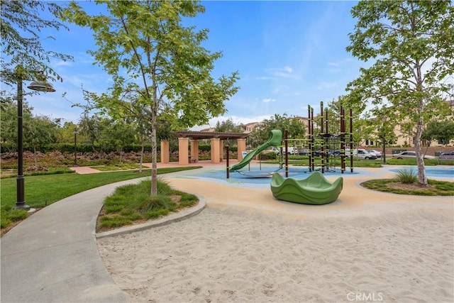 view of community jungle gym