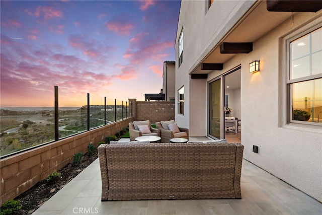 view of patio featuring an outdoor hangout area